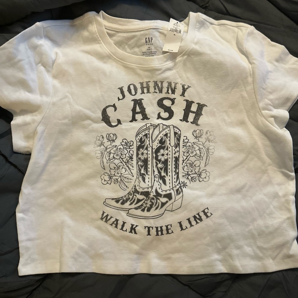 GAP White Johnny Cash Walk the Line Tee